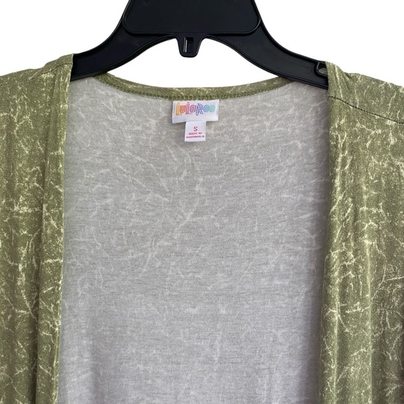 LulaRoe JOY Sleeveless Duster Vest Sage Green Pattern Size SMALL - Picture 2 of 6